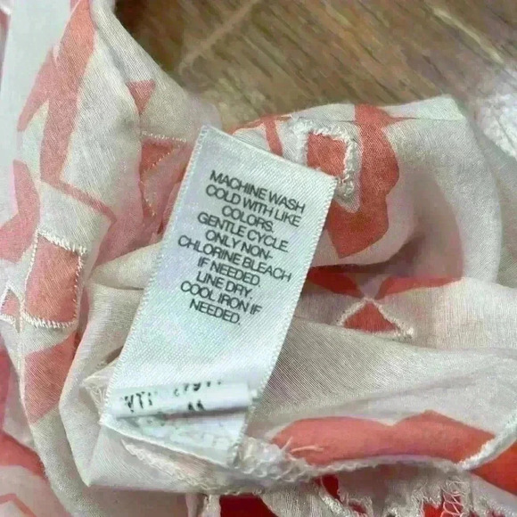 EUC J. Jill Silk Cotton Boho Western Aztec Embroidered Blouse White Coral Small - Picture 11 of 11